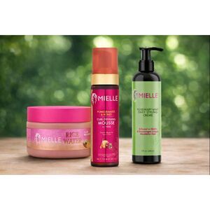 Mielle Hair Care Bundle – Rosemary Mint Creme, Curl Mousse & Rice Water Masque